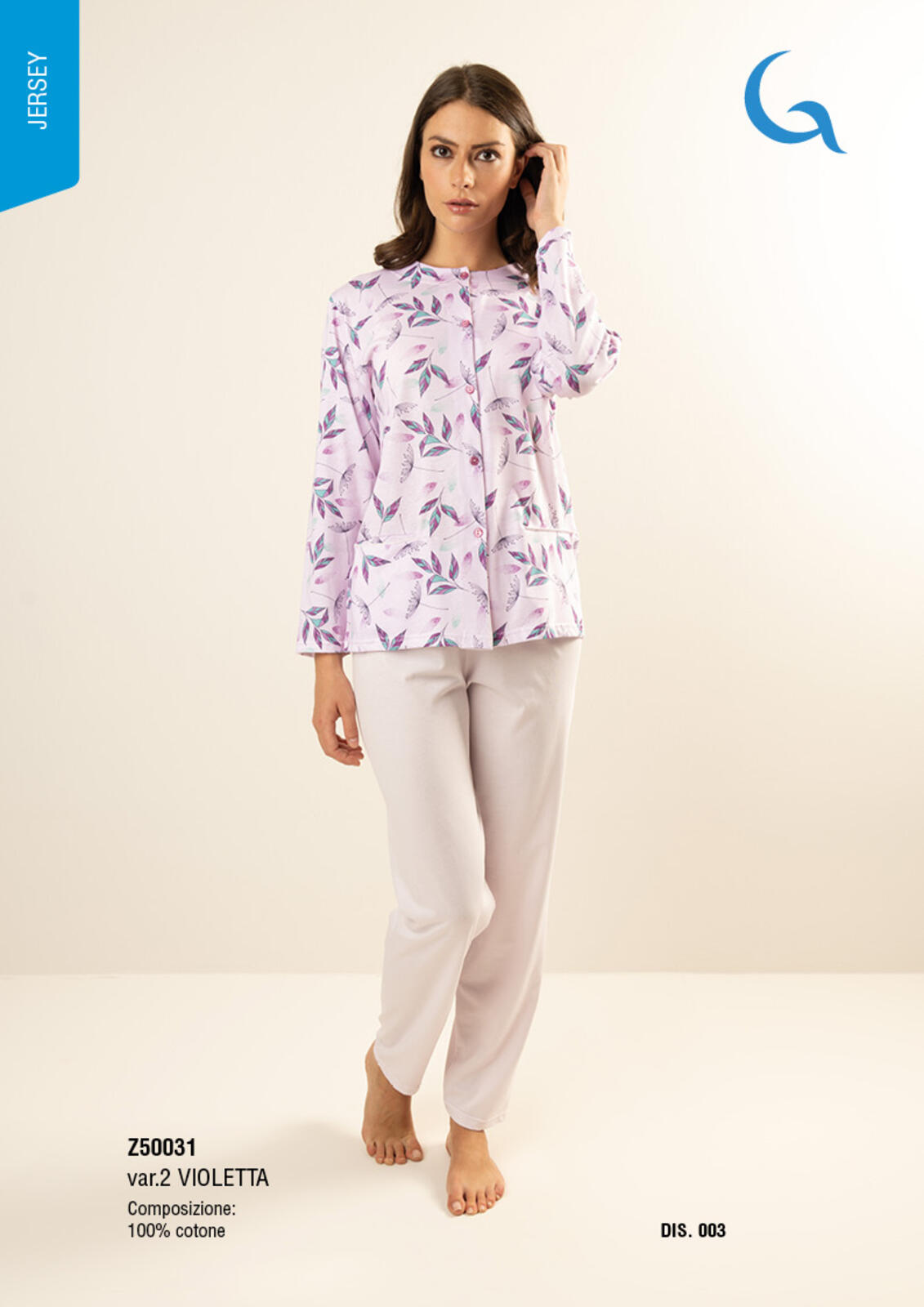PIGIAMA APERTO DONNA M/L Z50031 Tellini S.r.l. Ingrosso Abbigliamento